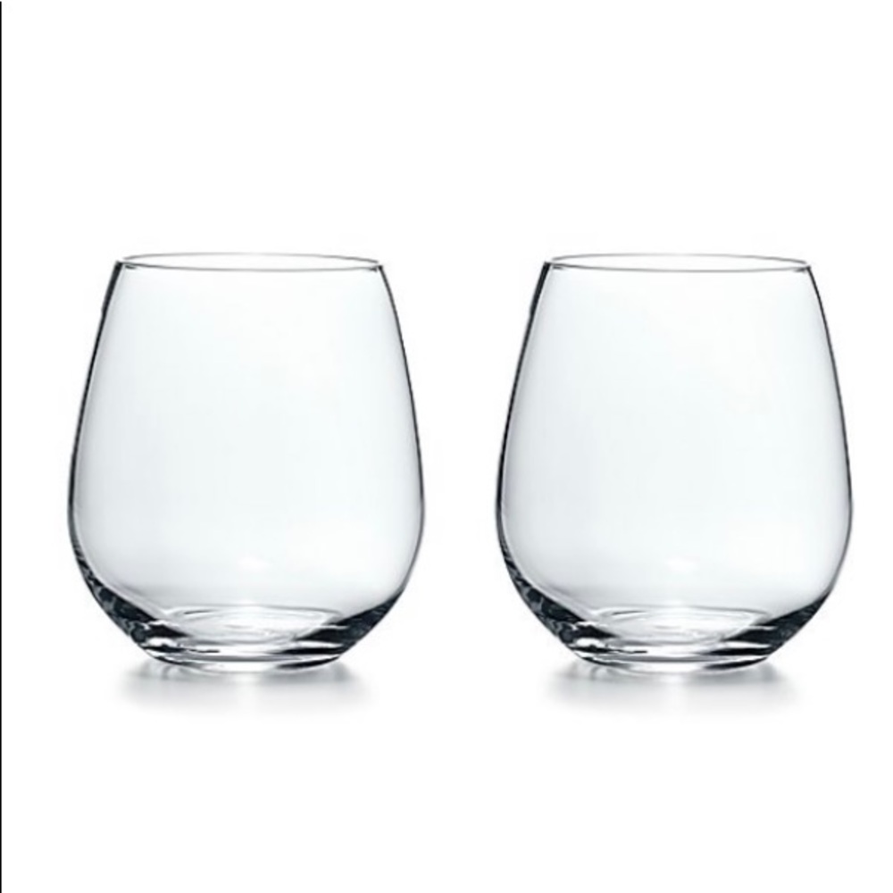 Tiffany & Co Red Wine Stemless Glasses Set of 2